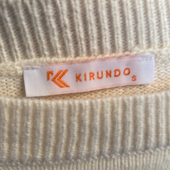 Women's Striped Knit Oversized Fall Crewneck Pullover Sweater Side Split - Picture 3 of 3